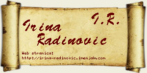 Irina Radinović vizit kartica